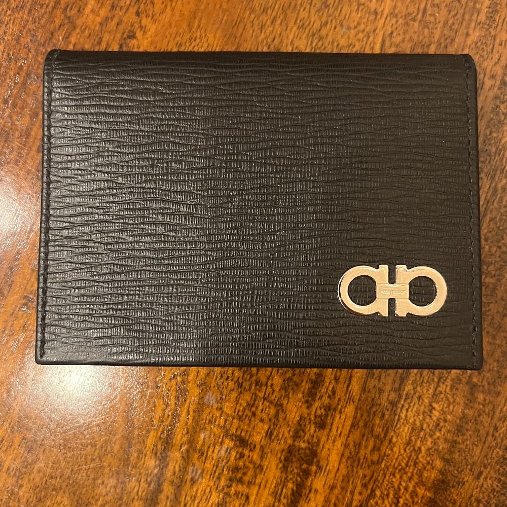 Salvatore Ferragamo Revival Gancini Leather Bi-Fold Card Case - NEVER used!